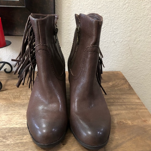 Sam Edelman Louie brown leather fringe booties 7.5 - Picture 4 of 10